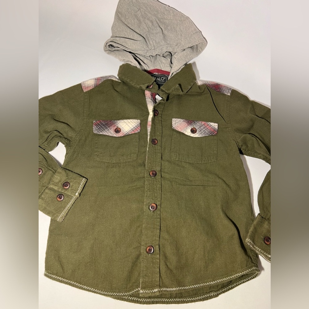 Buffalo, David Bitton | Boys Button Down Shirt | 5T | Green | EUC